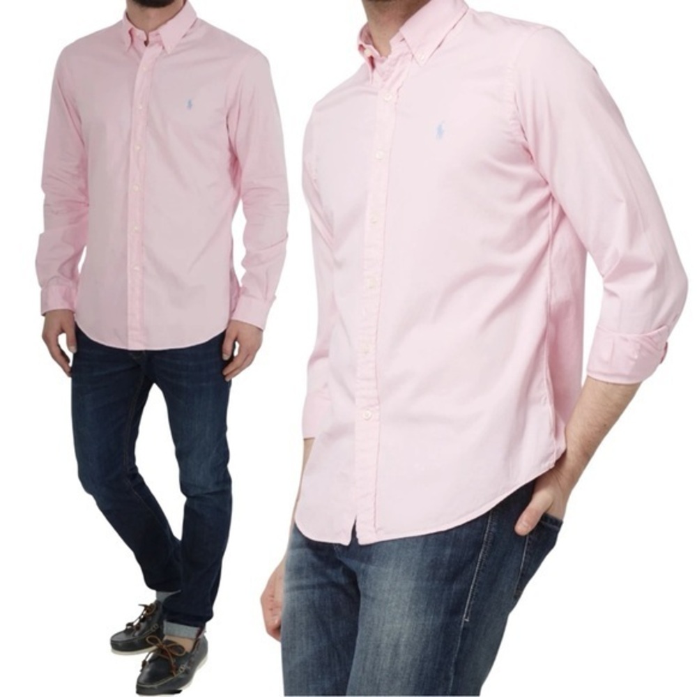 Ralph Lauren Light Pink Featherweight Twill Button-Down Shirt